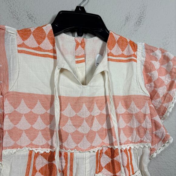 Pearl and Caviar Baby Girl Size 2/4 Apricot Zakar Romper Orange Tassel - Picture 4 of 13